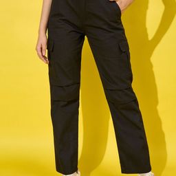 DIMPY GARMENTS Women Relaxed High-Rise Cargos Trousers-image-45