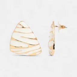 SOHI The Trinity Gold-Plated Contemporary Studs image 4