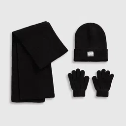 mothercare Boys Black Knitted Hat, Scarf and Gloves 3-Piece Set-image-29