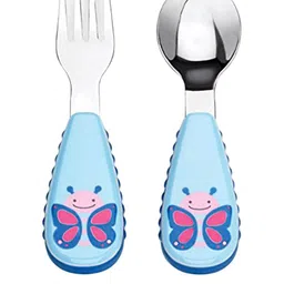 Skip Hop Pink & Blue Zoo Buterfly Fork & SpoonUtensils-11