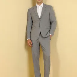 Allen Solly Textured Slim Fit Single-Breasted Two-Piece Formal Suit-image-22