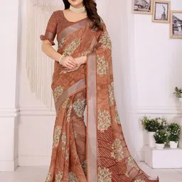 Moda Rapido Floral Printed Zari Saree-picture-5