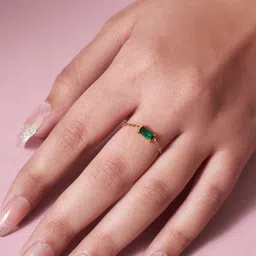 Peora Gold-Plated Crystals Studded Adjustable Chain Finger Ring image 5