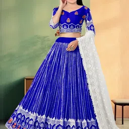 F Plus Fashion Net Semi-Stitched Lehenga Choli-image-17