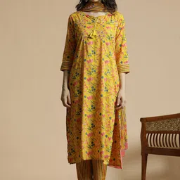 Anouk Women Embroidered Regular Thread Work Kurta with Trousers & With Dupatta-51