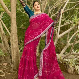 Pandadi Saree Geometric Printed Saree-image-86