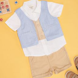 Pantaloons Baby Boys Striped T-shirt with Shorts-40