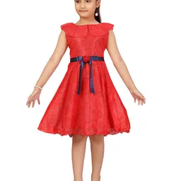 Sangria Girls Self Design Fit & Flared Dress-picture-18