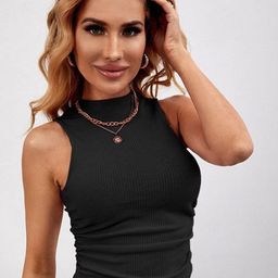 StyleCast High Neck Fitted Top-image-4