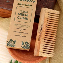 Kind of Earthy Set Of 2 Kacchi Neem Wide Tooth Comb & After Shampoo Comb-12