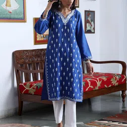 House of Chikankari Women Embroidered Kurta-picture-49