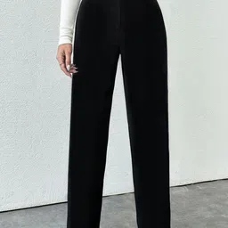 KERI PERRY Women Relaxed Straight Leg High-Rise Trousers-image-51