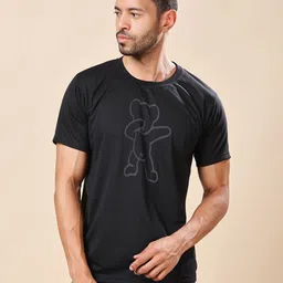 Louis Bayrad Graphic Printed Round Neck Short Sleeves Reflective Cotton Dry Fit T-shirt-image-43