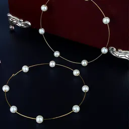 StyleCast Gold Plated Artificial Beaded Circular Hoop Earrings-picture-25