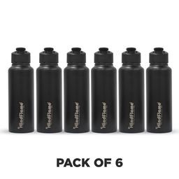 Hindflame Black Set of 6 Stainless Steel Solid Water Bottle-image-65