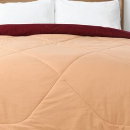 Saral Home Beige & Maroon Microfiber AC Room Single Bed Quilt-image-98