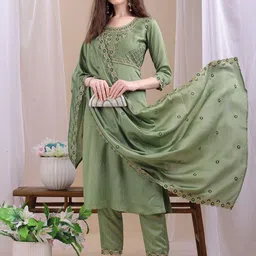 KALINI Women Embroidered Anarkali Kurta Set-picture-17