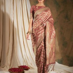 SHADOW & SAINING Floral Woven Design Zari Banarasi Saree-picture-16