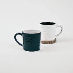Storepedia Green & White Handcrafted Textured Ceramic Matte Cups Set of Cups and Mugs-14