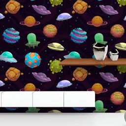 ArtzFolio Printed UV-Resistant Anti-Bacterial UfosPlanetsPeel & Stick Wallpaper-image-18