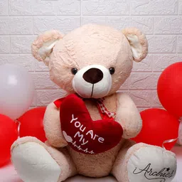 Archies Light Brown & Red You are My Heartbeat Teddy Bear Soft Toy-17