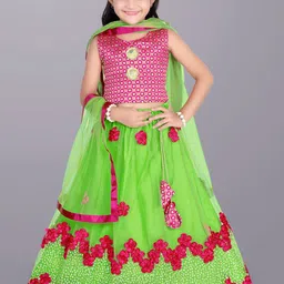 BAESD Girls Embroidered Sequinned Ready to Wear Lehenga & Blouse With Dupatta-picture-30