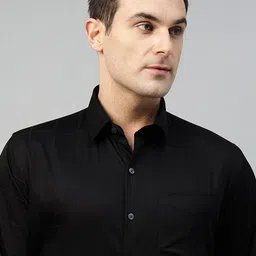 Hancock Men New Slim Fit Self Design Checked Pure Cotton Satin Stretchable Formal Shirt-picture-16