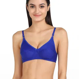 Women Cotton Blue Non Padded Non-Wired Lingerie Bra Sport wear Gym Crop Tank Top-picture-49