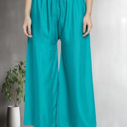 Jinfo Women Flared Knitted Ethnic Palazzos-image-34