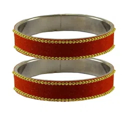 Vidhya Kangan Women Orange Bangle-image-3