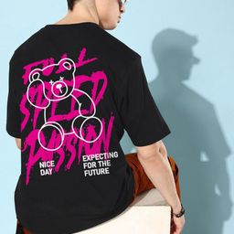 Mast & Harbour Men Printed Drop-Shoulder Sleeves Bio Finish Applique T-shirt-image-56