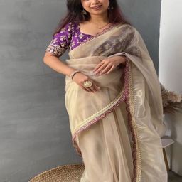 VRAGI Embroidered Saree With Blouse Piece-image-23