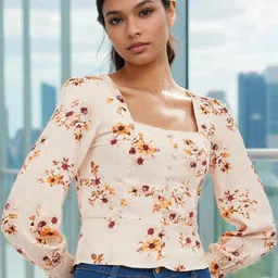 Stylecast X Slyck Floral Print Crop Top-picture-31