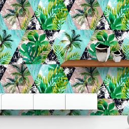 ArtzFolio Printed UV-Resistant Anti-Bacterial Watercolor Tropical Leaves And Palm Trees Peel & Stick Wallpaper-image-74