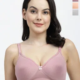 SHYAM SONS FLAIR Women Pack Of 3 Non Padded T-Shirt Bra-picture-50