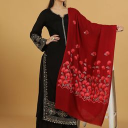 La Vastraa Floral Embroidered Shawl-image-20
