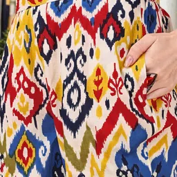 Anouk Printed Mandarin Collar Pure Cotton Tunic And Trouser image 3