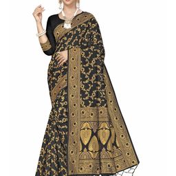 Maroosh Ethnic Motif Woven Design Zari Banarasi Saree-image-68