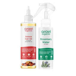 Aravi Organic Set of 2 Batana Hair Oil 200ml & Rosemary Water Spray 100ml-picture-33