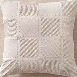 Home Centre Whales Off White Geometric Embroidered Square Cushion Cover-43