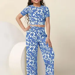 YK Girls Printed Top with Trousers-picture-44