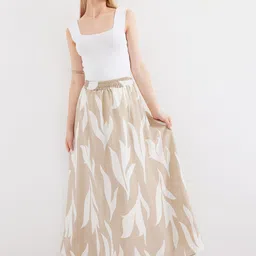 BIGDART Printed A-line Maxi Skirt image 5