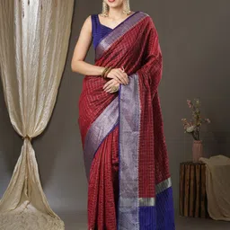 IndianRang Woven Design Zari Silk Blend Saree-49