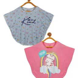 PLUM TREE Girls 2 Printed Extended Sleeves T-shirt-image-17