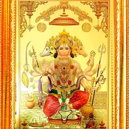 SUNINOW Gold Toned & Yellow Lord Hanuman Printed Photo Frame-image-52
