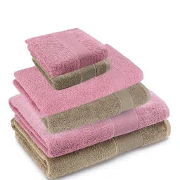 haus & kinder Pink & Taupe 6 Pieces Cotton 500 GSM Towel Set-28