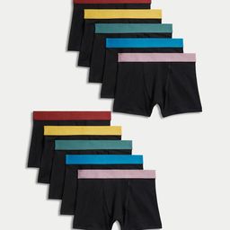 Marks & Spencer Boys Pack Of 10 Cotton Trunks T711463VBLACK MIX-image-63