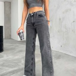 Women Loose Fit High Rise Grey Jeans-image-22