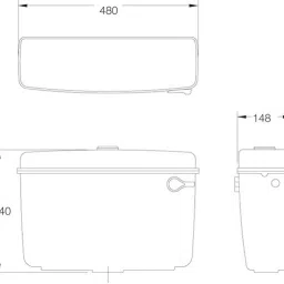 parryware Glamour economy Single Flush Cistern set of 1 pic 066 Side Handle Flush Tank image 3