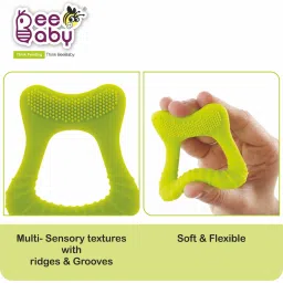 beebaby Tooth Shape Soft Silicone Baby Teether with Bristles & Carry Case, BPA Free, 6M+ Teether image 5